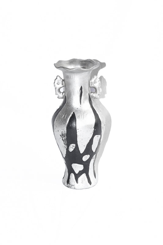 SILVER & BLACK VASE