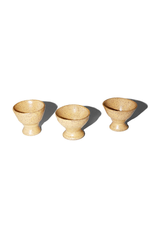 TAN SPECKLED CUPS (SET OF THREE)