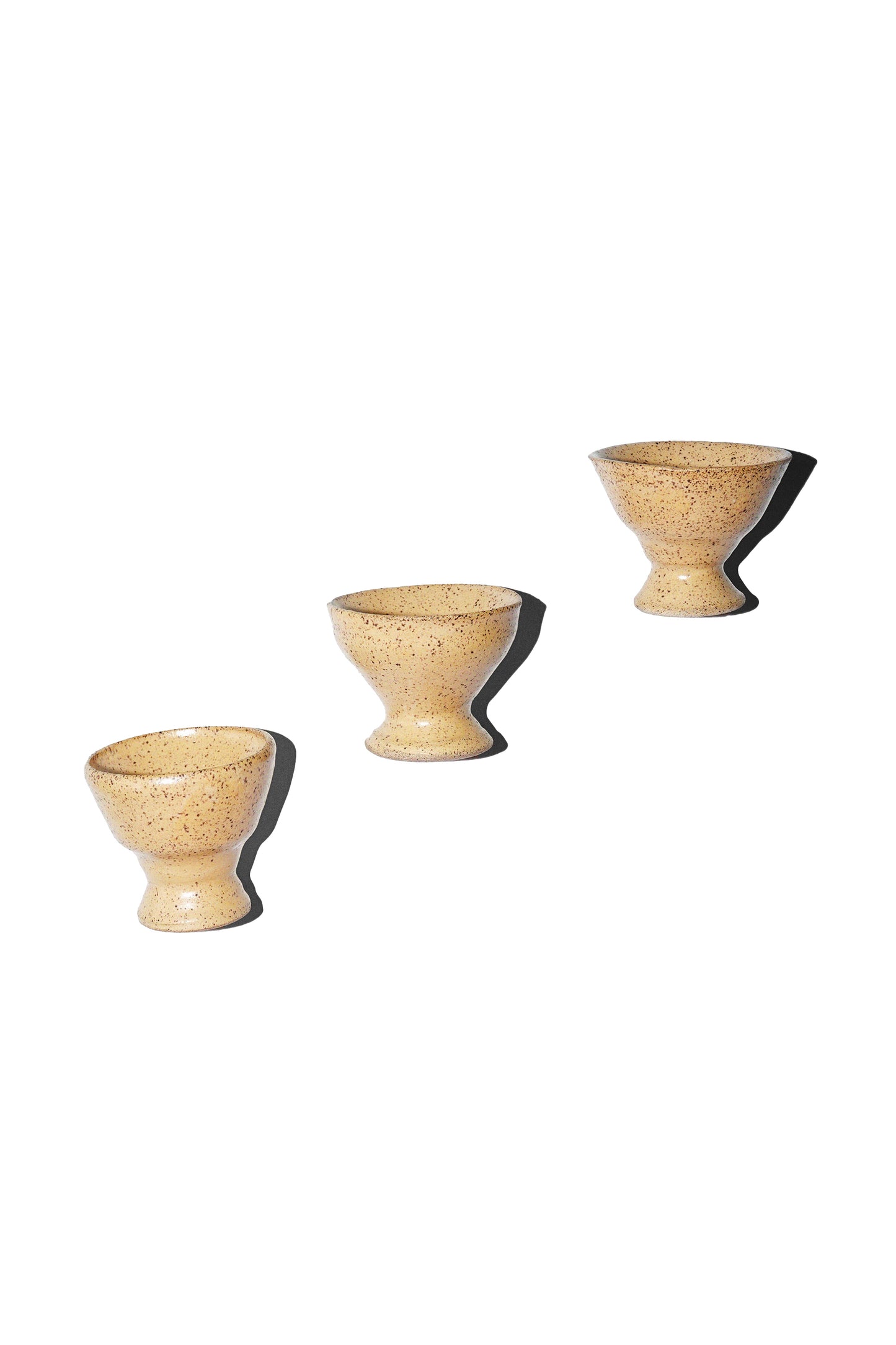 TAN SPECKLED CUPS (SET OF THREE)